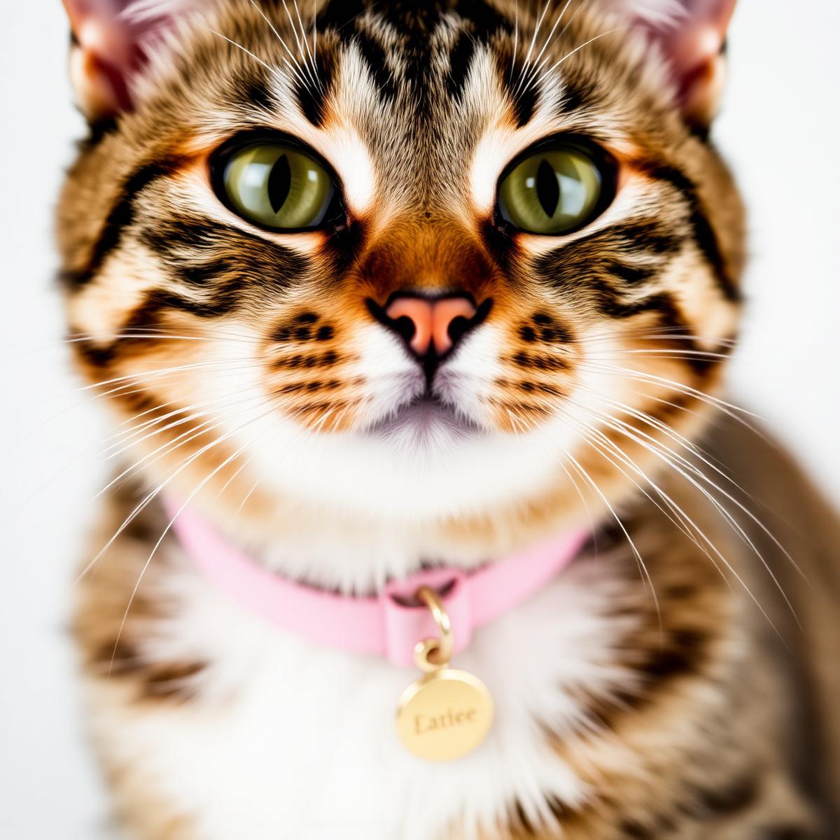 Happy pet wearing a name tag